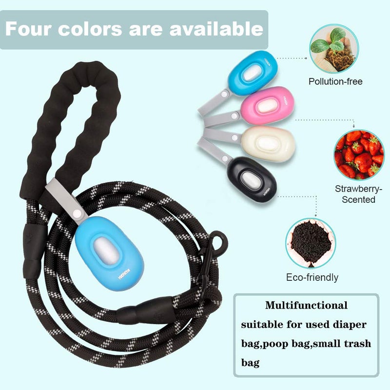 YUCHIYA Disposable Bags Dispenser with Silicon Belt Dog Poop Waste Bags Holder with 1 Roll White Strawberry Scented Bags for Holding Trash Pet Poo Doo (Blue) - Image 4